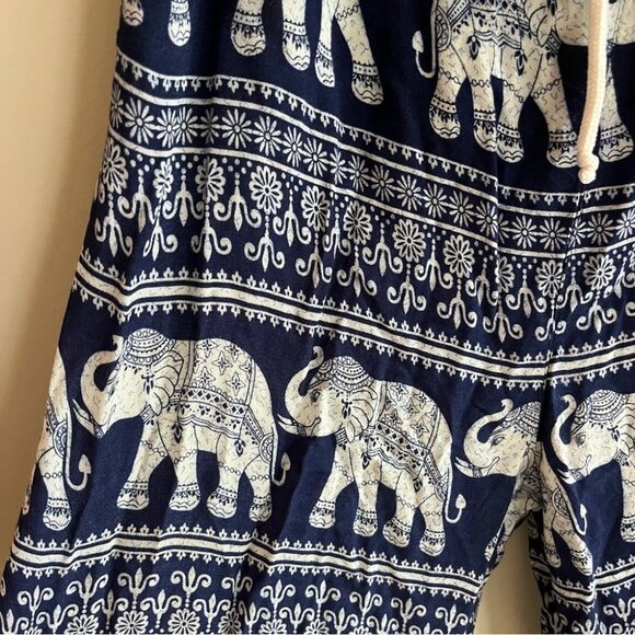 Elephant Pants Blue & White Tribal Pattern - Picture 3 of 7